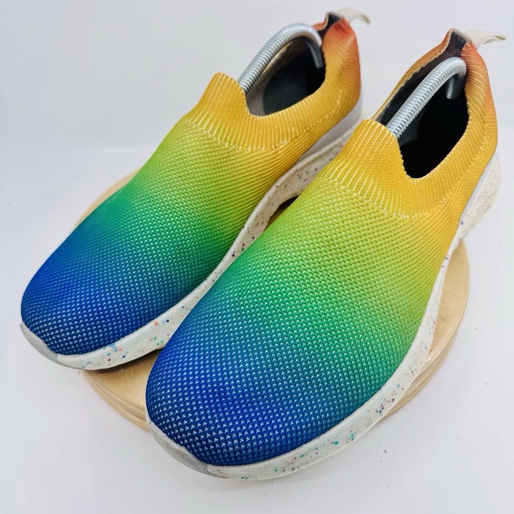 Merrell Cloud Moc Knit Shoes Mens 9 Rainbow Multicolor Slip On Lightweight pride